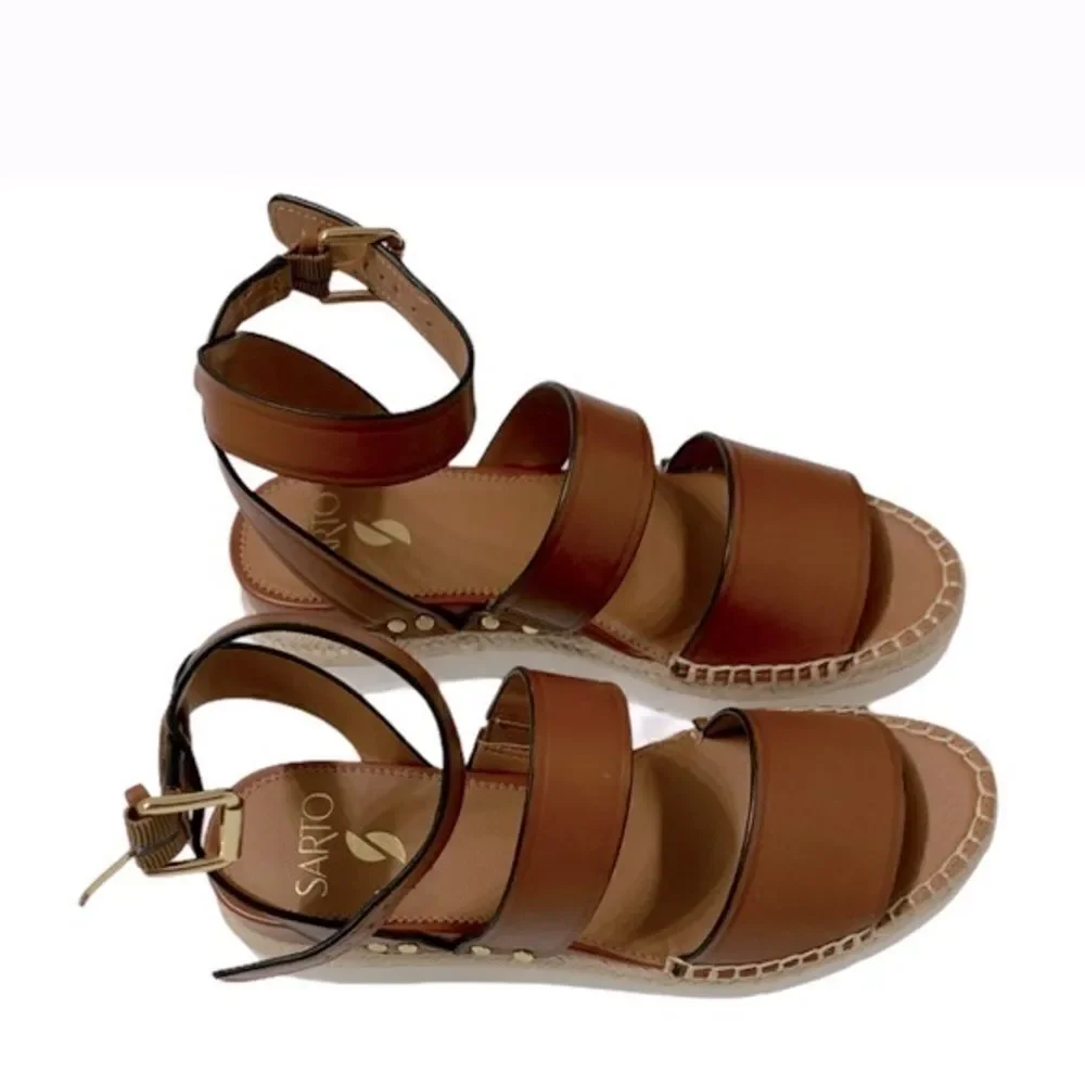 Franco Sarto Calvin Leather Wedge Sandals